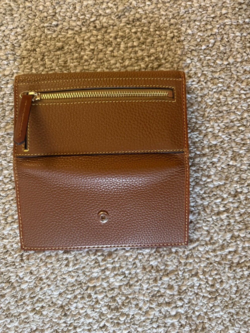 Dooney & Bourke Brown Pebble Leather Continental Wallet - Picture 3 of 3